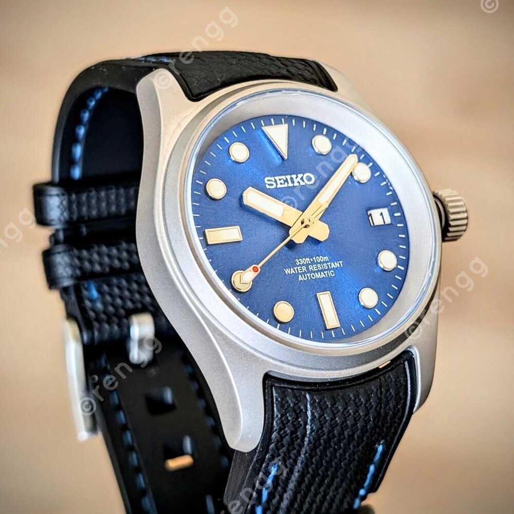 Solid Titanium 36mm Full Automatic Blue Dial Sapp… - image 2